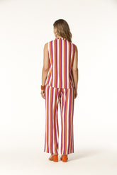 STRIPES VISCOSE GAZUL TOP